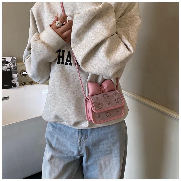 Детская сумка кроссбоди с бантом - Новый кошелек для монет и аксессуары для девочек, Принцесса, детская наплечная сумка, Маленький квадратный дизайн