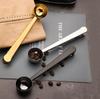 Gold Silver Multifunction Kitchen Supplies Coffee Scoop With Clip Stainless Steel Tea Measuring Cup Scoop Spoons