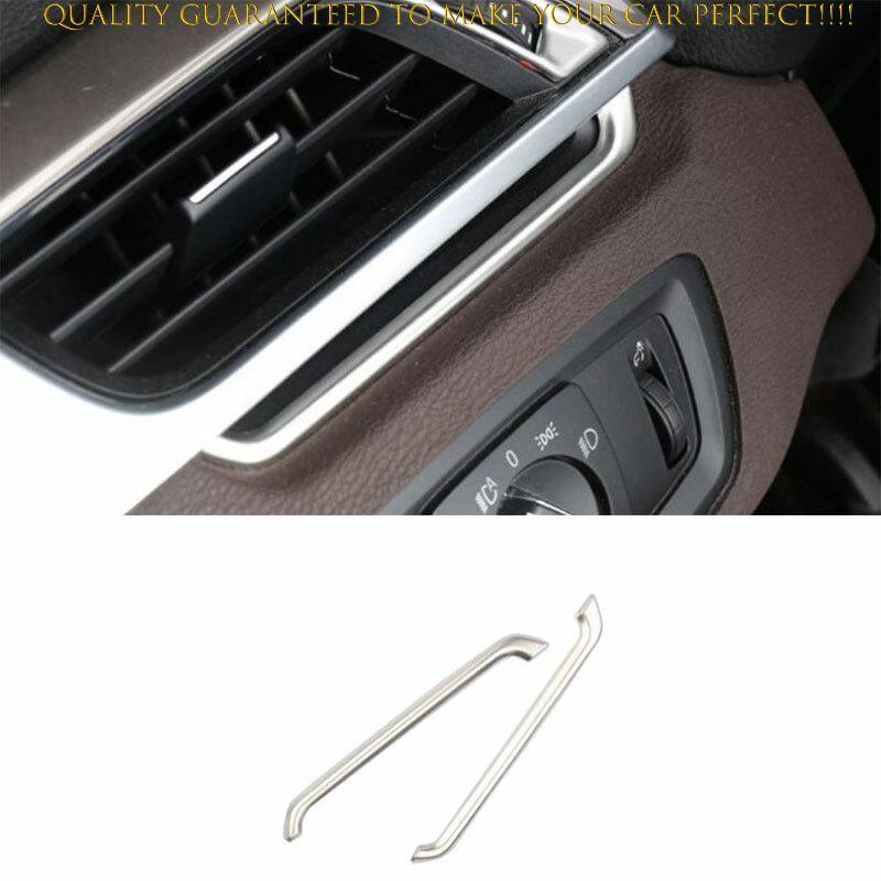 For BMW X1 F48 2016-2022 Silver Steel Left And Right Air Outlet Vent Trim 2PCS