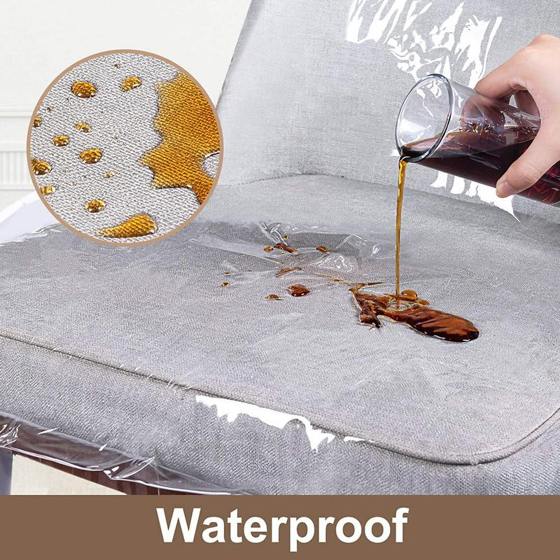 Водонепроницаемый пластиковый ПВХ, прозрачный чехол для обеденного стула, защитный чехол от пыли и когтей