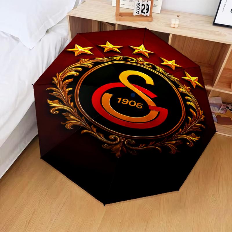 Зонт-трость Galatasaray Crest Glory Складной зонт, автоматический зонт 8 спиц для путешествий, кемпинга Подарок на Хэллоуин, Рождество