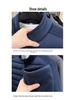 Men's Sherpa Fleece Patchwork Cotton Jacket with Stand Collar for Fall/Winter Casual Wear