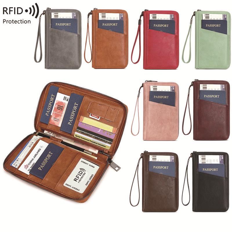 2024 RFID Дорожный держатель для паспорта и органайзер для билетов - Многофункциональная сумка для документов на молнии