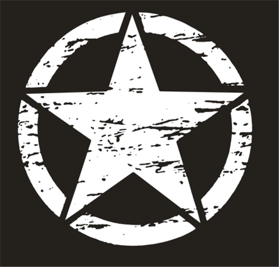 1x Стильная наклейка на автомобиль с узором белой звезды, виниловая наклейка высокого качества для грузовика, внедорожника