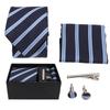 Mens Tie Set Handkerchief Cufflinks Tie Clip Durable Wear Resistant Delicate Texture Classic Stripe Design Men S Ties