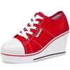 Fashion New Women Vulcanize Shoes Platform Breathable Canvas Shoes Woman Wedge Sneakers Casual Fashion Candy Color Students Drop Ship
