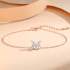 S925 Silver Sparkling Diamond Small Butterfly Bracelet for Women Korean Style Light Luxury Small Animal Full Diamond Inlaid Zirconia Hand Jewelry