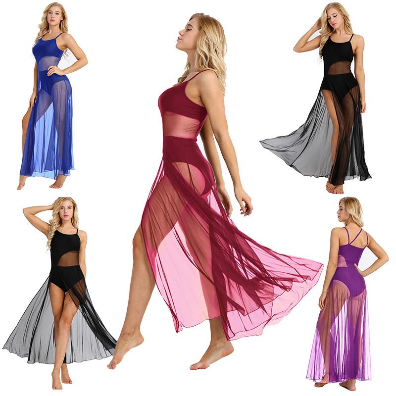 Лирический танец, женское балетное платье с высокой и низкой посадкой, купальник для взрослых, платье-бретелька