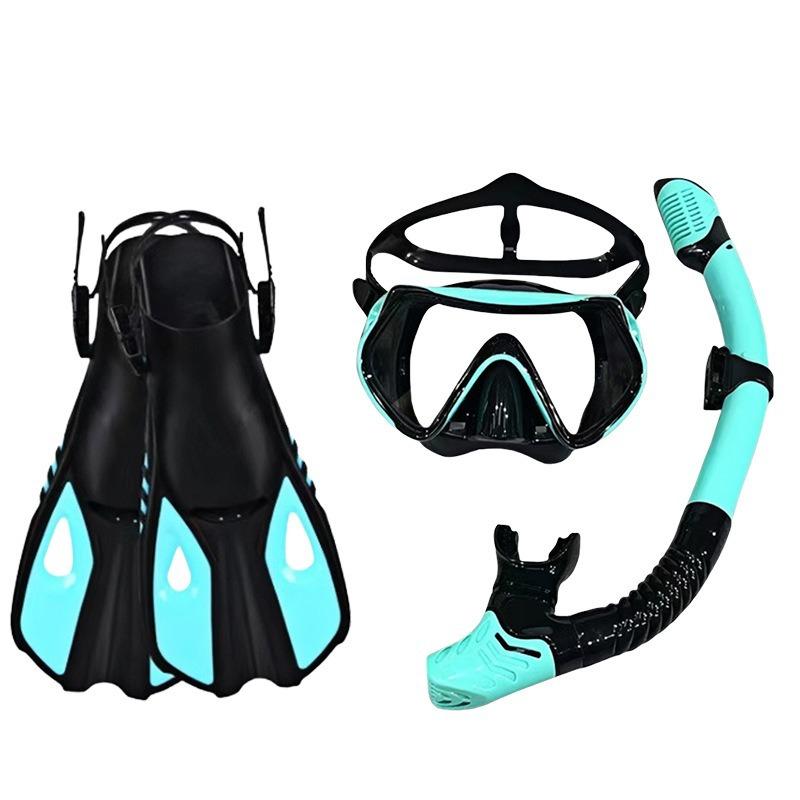 Professional Diving Mask Snorkel Fin Fins Panoramic Wide-Angle Snorkeling Equipment with Flipper for Scuba Use