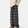 Spring And Autumn Style Fashion Plaid Casual Pants Everyday Versatile Wide Leg Straight Pants Loose Casual Sports Pants For Men