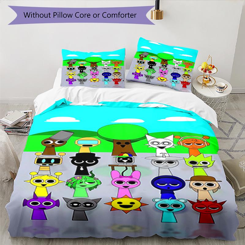 3pcs SPRUNKI8 Design Cover Set - HD Printed Bedding with 1 Cover and 2 Pillowcases - Perfect for Home and Dorm Decor