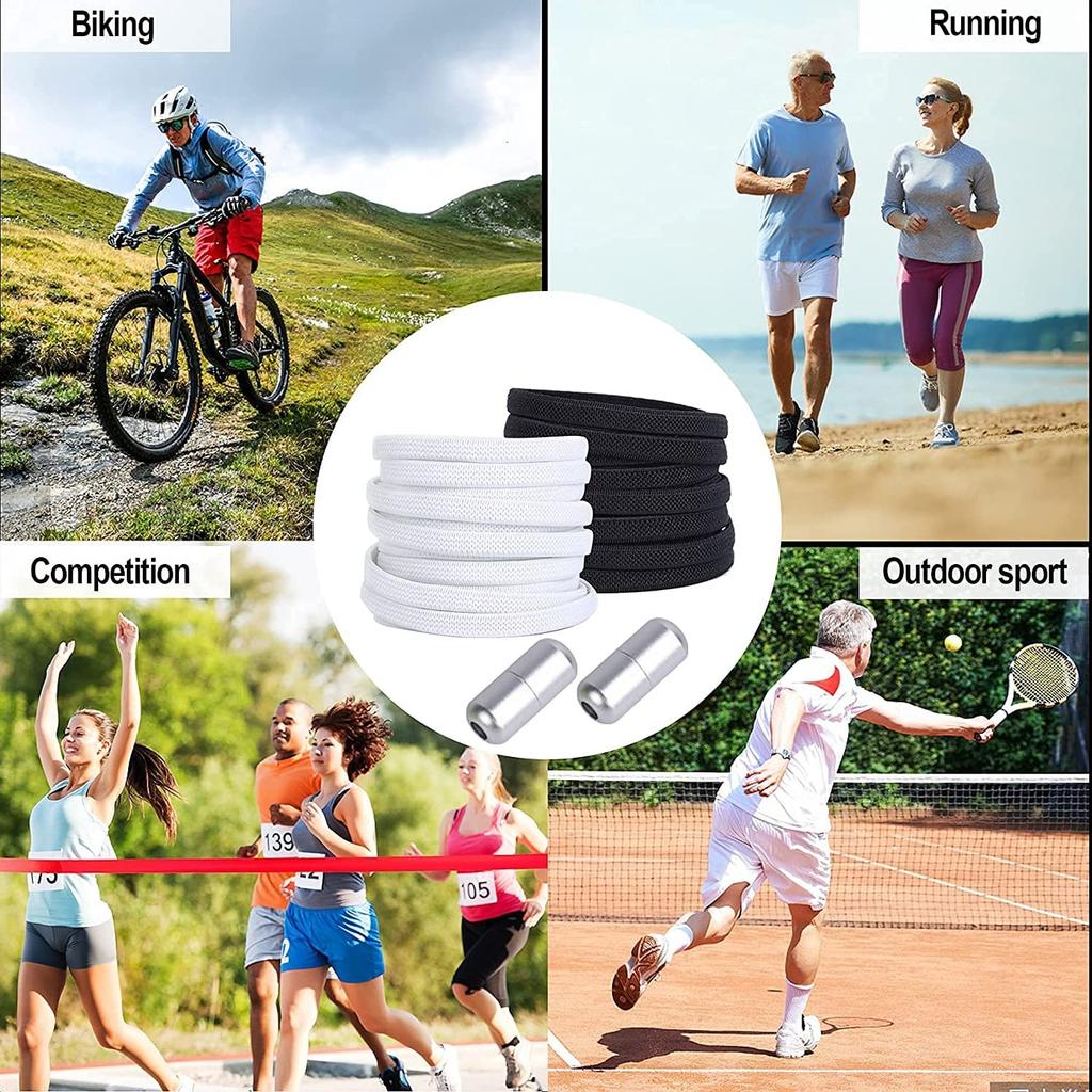 Эластичные шнурки для обуви без завязок с замком, без завязок, один размер подходит для всех детей и взрослых, спортивные плоские шнурки