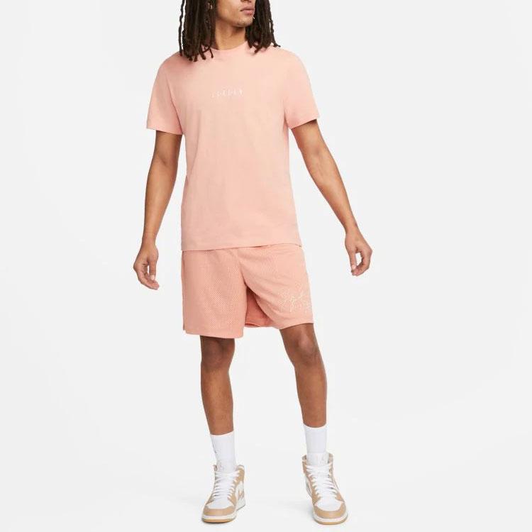 Jordan Однотонная футболка с круглым вырезом и коротким рукавом с буквенным принтом, мужские топы розового цвета DM3182-824