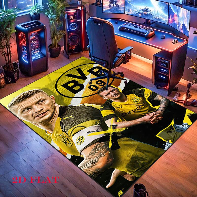 Ковер Borussia Dortmund для гостиной, спальни, дома, украшение дивана, нескользящий коврик для игр детей