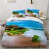 3D Hawaiian Vacation Style Bedding Sea View Down Duvet Covers Pillowcases 2/3pc King Queen Bed Duvet Covers Set, Home Textile Gifts