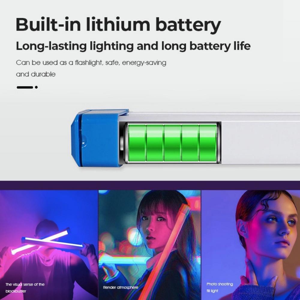 Цветная светодиодная трубка RGB 17 см/32 см USB-светильник Ночник Фиолетово-синий световой стержень Лампа для комнаты Ручной подвесной заполняющий свет Фото