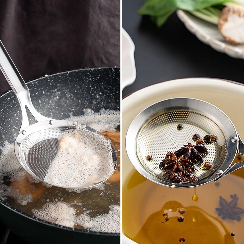 onlycook Половник-сито из нержавеющей стали, Шумовка-сито, Ложка-сепаратор жира с ультратонкой сеткой, Половник-сито с сетчатым фильтром, Большой размер