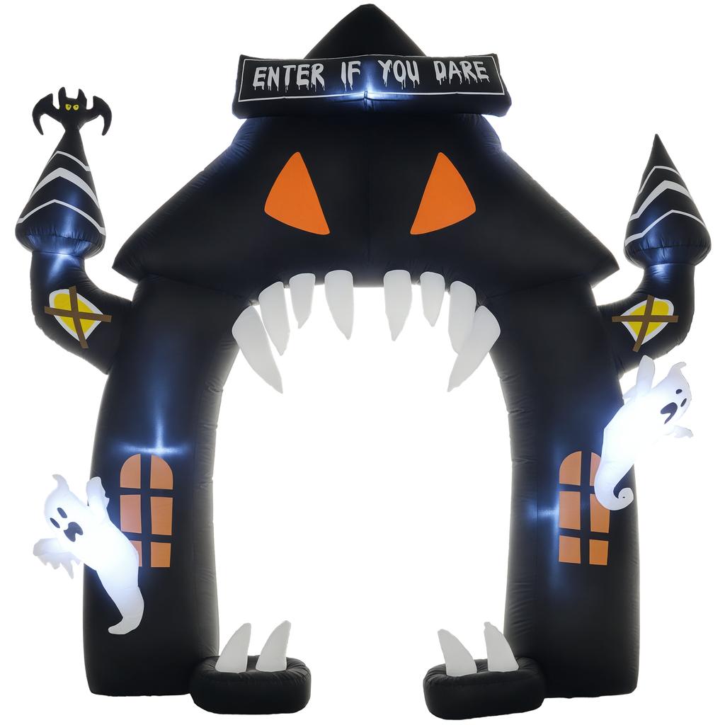 Inflatable Halloween Archway, 4 Ghosts, LED Lights, Waterproof, 300 x 76 x 300 cm