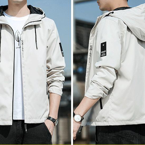 Мужская куртка весна и осень, корейская версия, свободная повседневная рабочая куртка, мужская куртка с капюшоном, модная мужская одежда