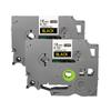 TECHAIN 18mm Black/Gold Label Tape for Brother P-touch