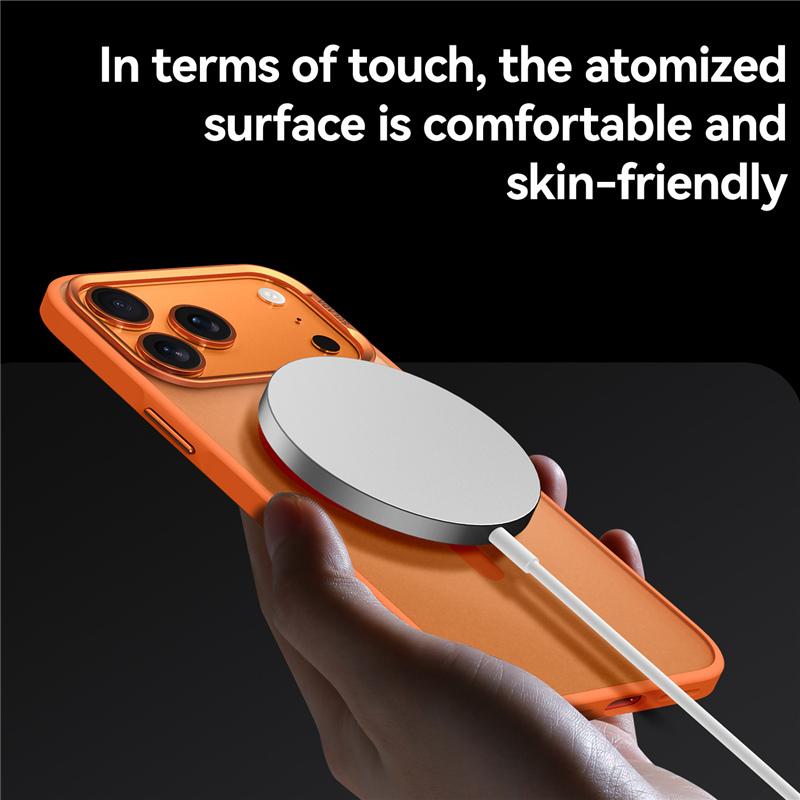 Luxury Alloy Lens Frame Matte For Magsafe Case For iPhone 17 17Pro 17Pro Max Translucent Hybrid Magnetic Shockproof Hard Cover
