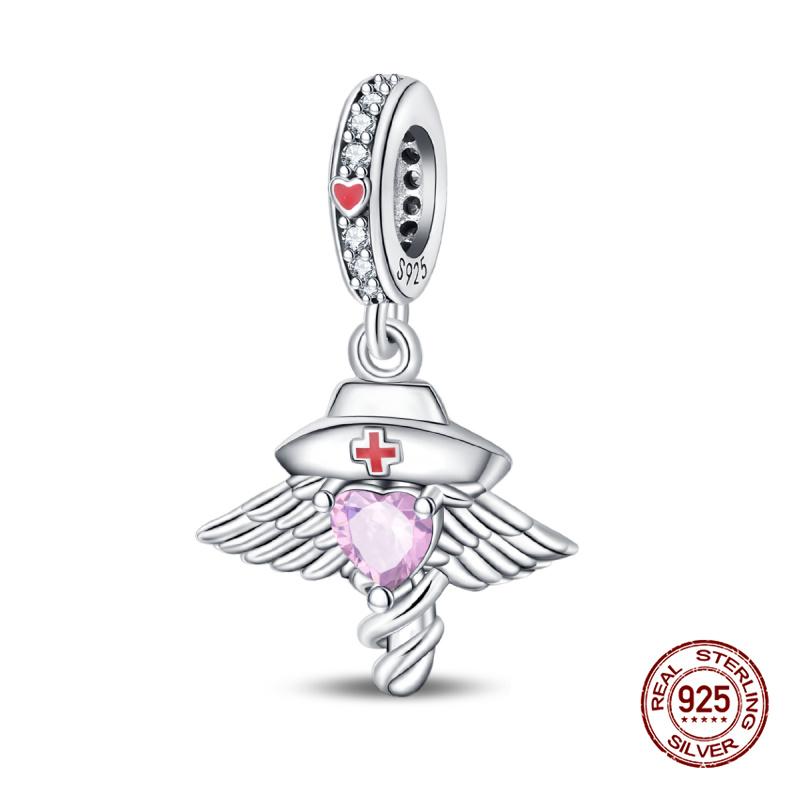 New In Medical Care Series-Medical Box Heart Charms Beads Fit 3Mm Original Bracelet Women Copper Fine Charms Jewelry Gifts