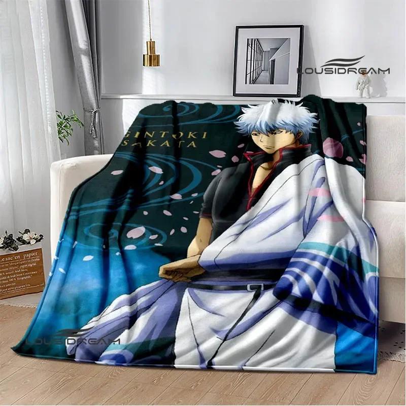 GINTAMA Мультяшные принтованные одеяла Плед для пикника Теплые фланелевые одеяла Постельное белье для дома Одеяла для кроватей Подарок на день рождения
