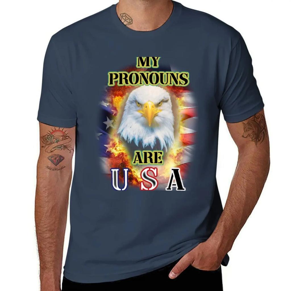 my pronouns are usa T-Shirt oversized graphic tee sweat mens t shirt