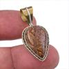 Natural Maryam Jasper 925 Solid Sterling Silver Gift TwoTone Pendant 1.25" P0M69