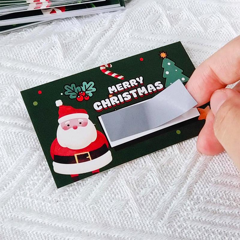 Набор из 30 рождественских скретч-карт, подарочные сертификаты для DIY с рисунком Санта-Клауса и елки, призы для веселой праздничной вечеринки