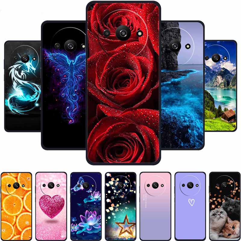 Чехол для телефона Xiaomi Poco C61 Задняя крышка Чехол PocoC61 Черный Силиконовый Мягкий Funda Para Для Xiaomi Poco C61 Чехол C 61 6.71" Coque