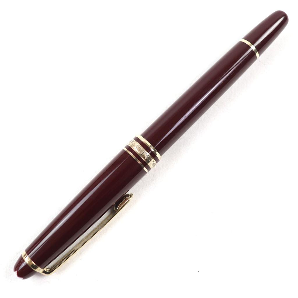 Great MONTBLANC fountain pen Meisterstck Classic Logo engraved White Star 14K Used