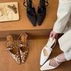 2025 Новый бренд Женская модная и элегантная обувь-шлепанцы Модные туфли с острым носком для леди Элегантная обувь Тонкий низкий каблук Уличная нарядная