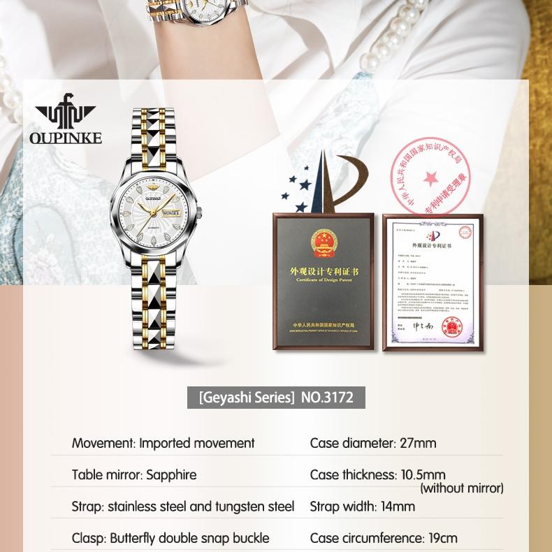 OUPINKE New Watches Waterproof Automatic Mechanical Watch Women Watch Women