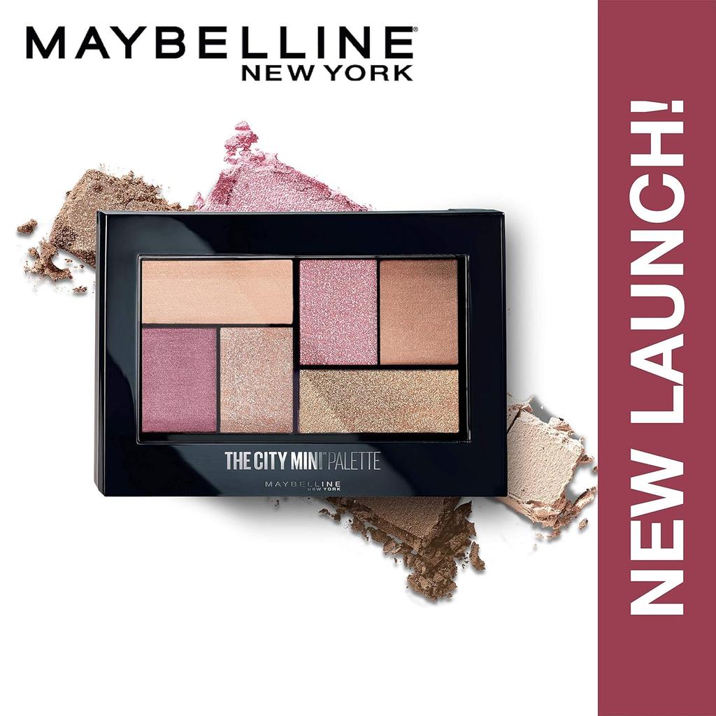 Maybelline Палетка теней для век New York 6 растушевываемых оттенков Полупрозрачное покрытие Мини-палетка Westside Roses 6,4 г