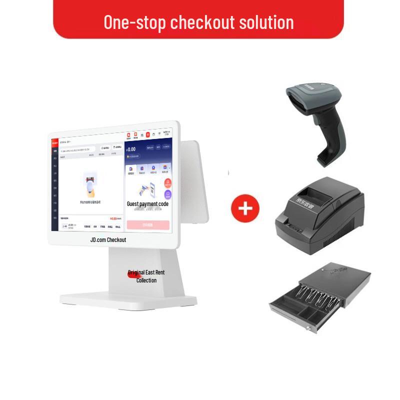 JD POS K5 Двухэкранный кассовый аппарат Комплект Вилка CN (адаптер в комплекте)