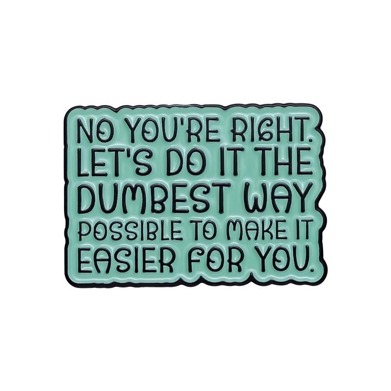 Colorful Creative Inspirational Letter Brooch Geometric Design For Fashion Accessories