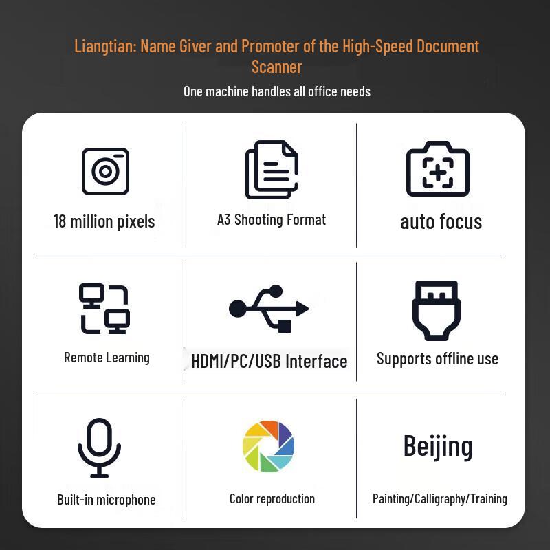 Liangtian V18 High-Speed Document Scanner