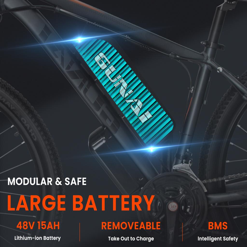 Электрический велосипед GUNAI GN29, 750 Вт, городской велосипед, 48 В, 15 Ач, 29*2,1 дюйма, внедорожный электровелосипед с толстыми шинами, 21 скорость, для взрослых, Велоспорт, горный велосипед