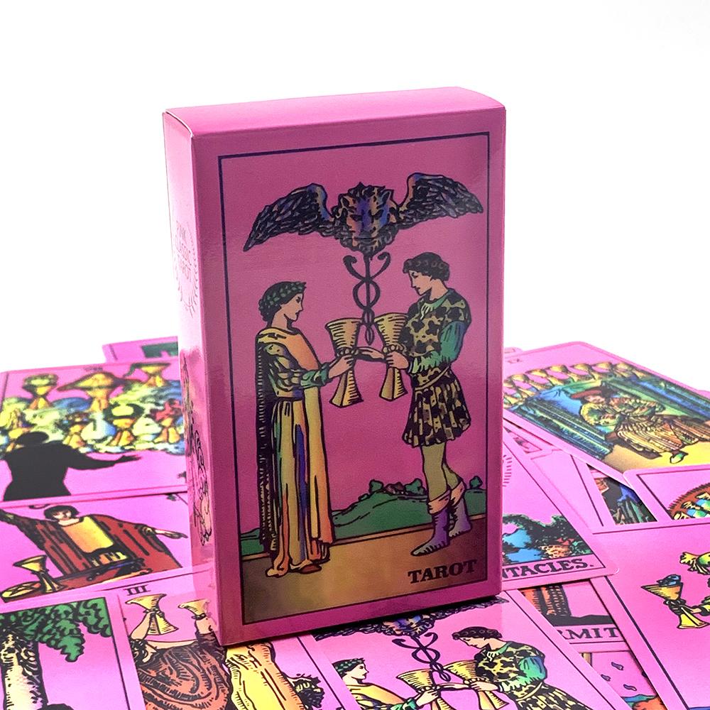 Pink Tarot Deck A 78pcs Vibrant Illustrations, Easy-to-Read Guide, Great For Beginners , Meditation & Party Games & Gift Giving