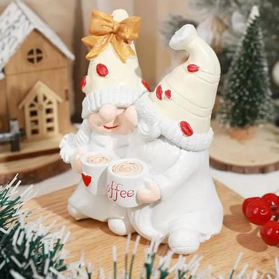 Статуэтка пары гномов, украшение для кофейного столика, коллекционная фигурка из смолы, художественная скульптура для украшения дома внутри и снаружи помещения.