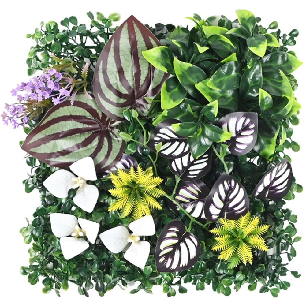 DIY Artificial Plant Wall Panel Eternal Life Flower Simulation Maple Plant Sheet Durable 25*25cm Artificial Fern Grass