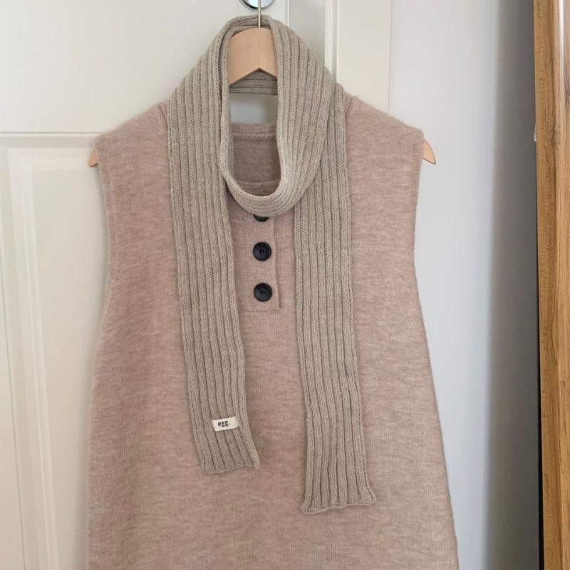 Scarf Atmosphere New Fashion Long Thin Baguette Dopamine Color Knitted Wool Scarf Scarf