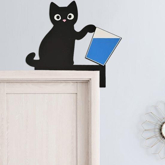 Украшение на дверную коробку для кошки, украшение на деревянную дверную раму, украшение на дверь, угловая табличка на окна дома, настенный декор для любителей кошек, подарок