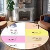 1pc Kpop Team2 Print Round Carpet Chair Round Carpet Suitable for Bedroom Living Room Home Decorative Carpet