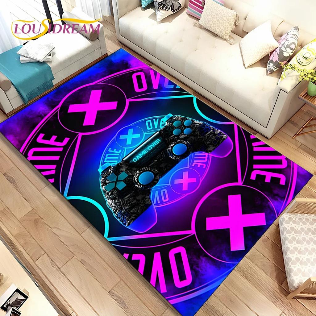 Cartoon Game Gamer Gamepad Carpet Rug for Bedroom Living Room Home Sofa Decoration,Children Play Large Decor Floor Mat Gift