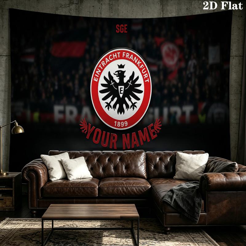 Custom Name Eintracht Frankfurt Printed Tapestry – Wall Hanging for Bedrooms, Dorms, and Home Decor