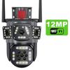 New 12MP 6K Multi-Lens PTZ IP Camera with Three Screen Auto Tracking Ai Human Detection Wireless Security CCTV Surveillance Cameras