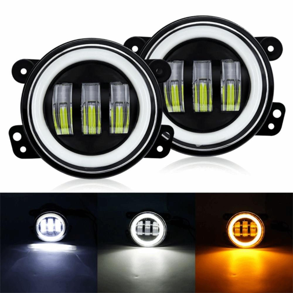 2PCS Waterproof Offroad Driving Fog Lights 4 Inch Car Motorcycle Lamp Professional LED Fog Lights