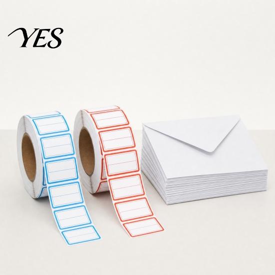 Precision Die-cut Stickers 1000 Pcs Label for Organization, Color Coding Self-Adhesive Name Tags, Easy Clean Peel Off Red & Blue Removable Labels File